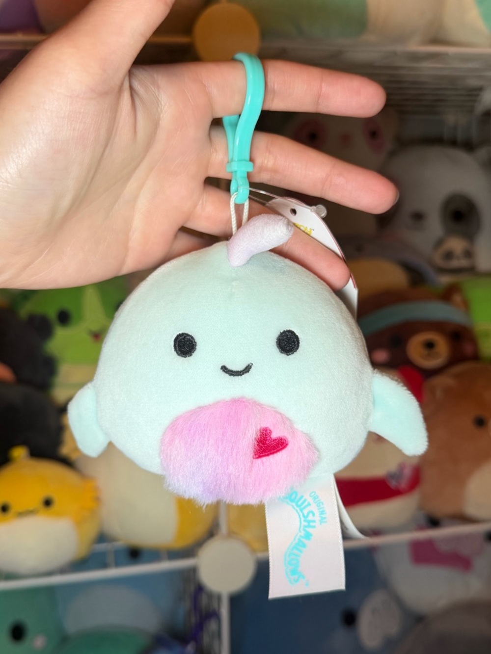 Squishmallows Squishmallow Niema the Narwhal the 3.5" Stuffed Plush Clip